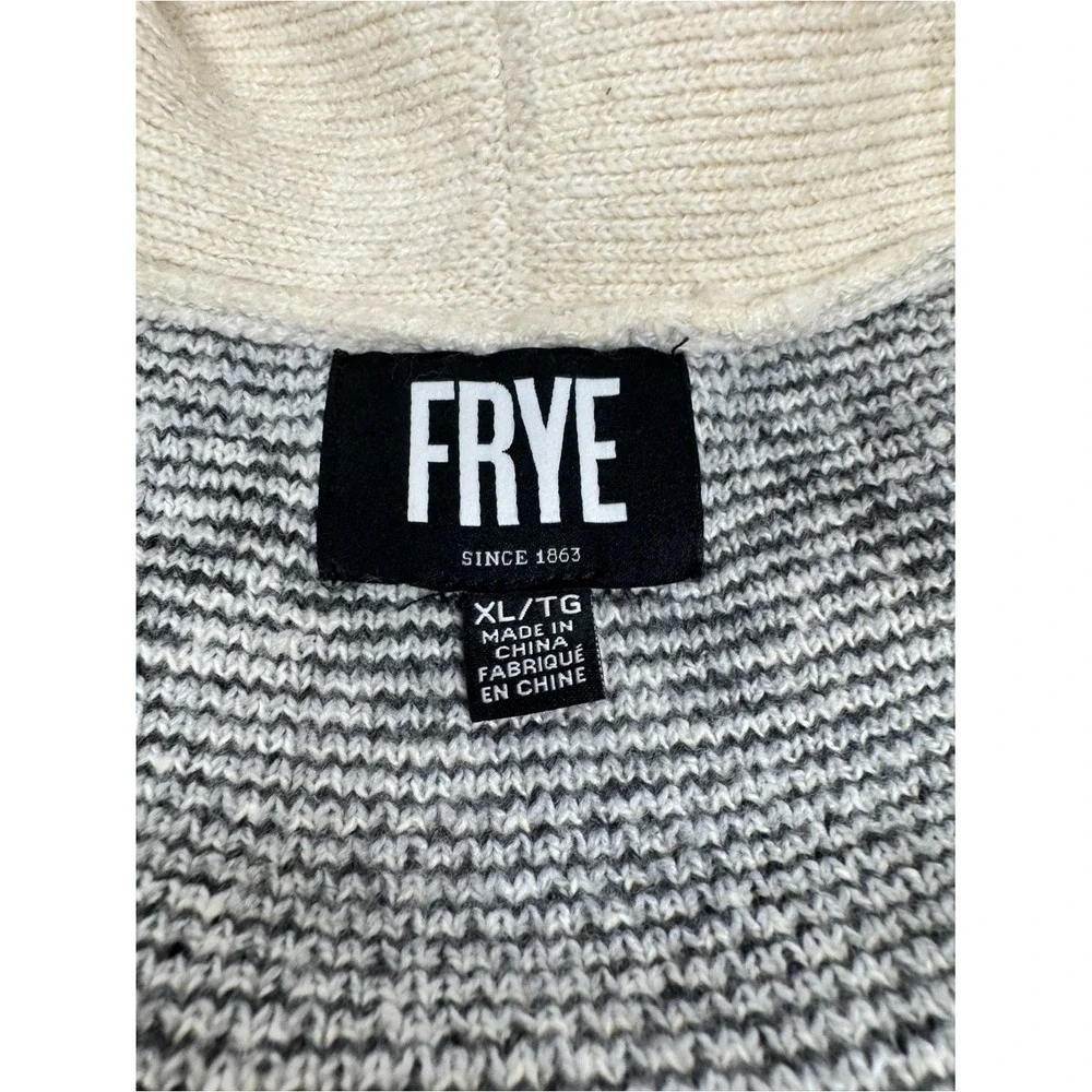 FRYE Cream Shawl Collar Cardigan with Black & Gray Fair Isle Inspired - Picture 7 of 9